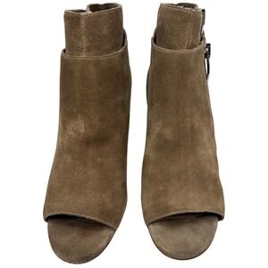 Via Spiga Suede Peep Toe Ankle Booties‎ Brown Size 9M | Orig. $200